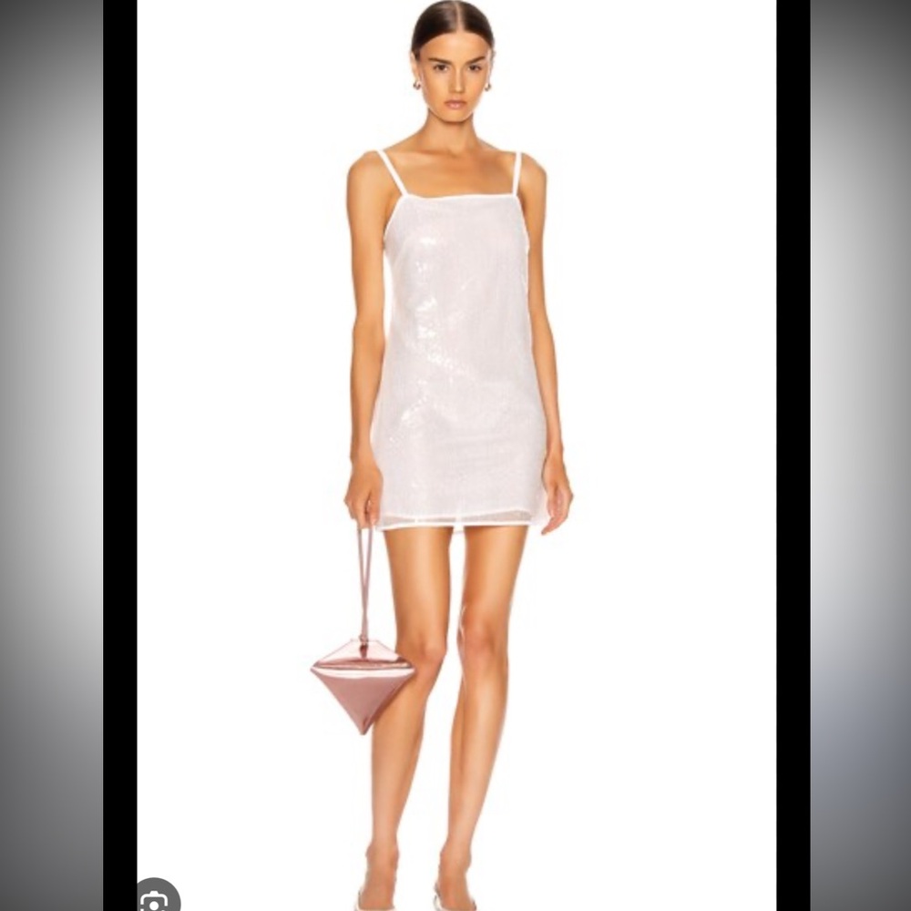 STAUD Minnie Dress in Clear Sequin NWT